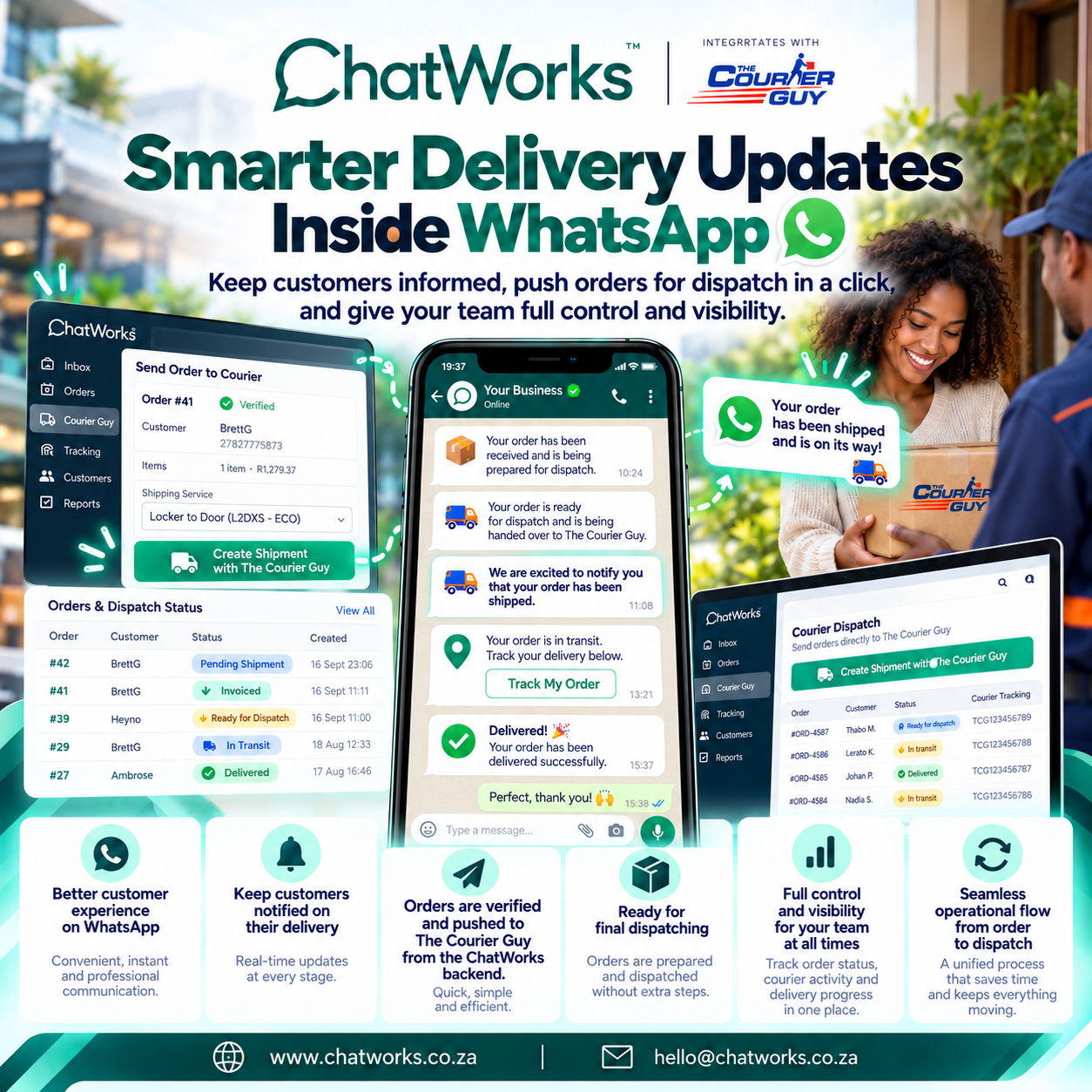 The Courier Guy WhatsApp integration with ChatWorks